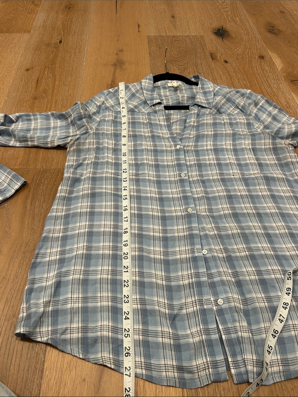 Soft Joie Light Blue Plaid Button-Up Shirt, Super Soft, Medium - Picture 10 of 10